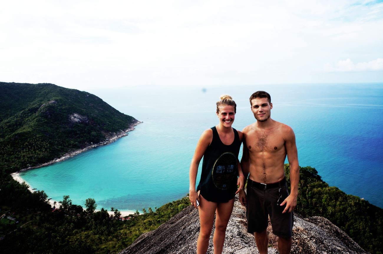Backpacker auf Berg