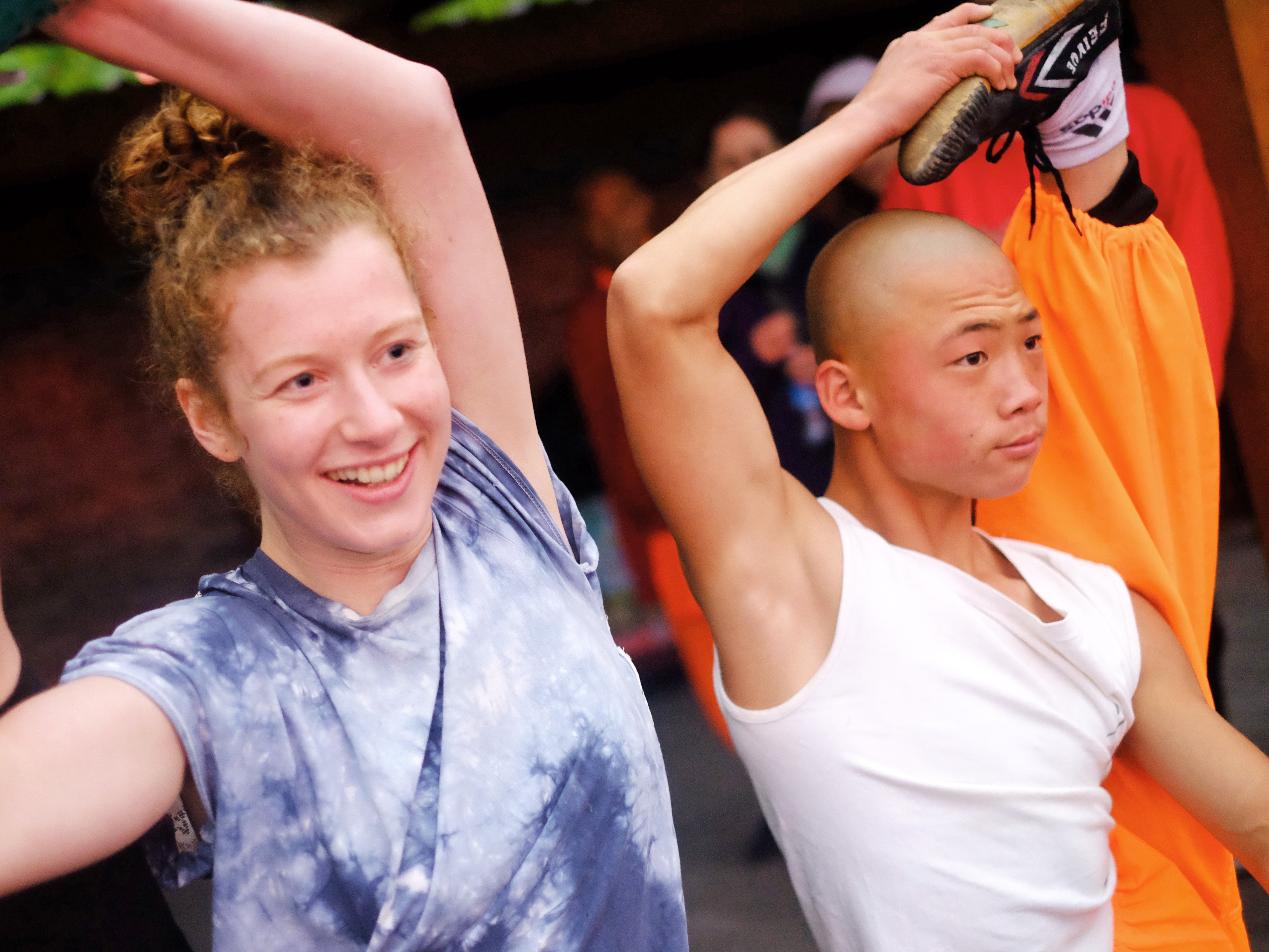 Dehnübung beim Kung Fu