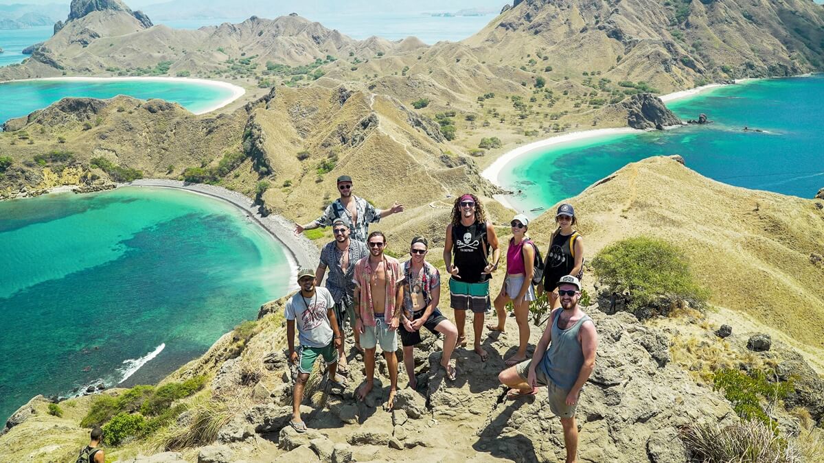 Backpacker auf Berg