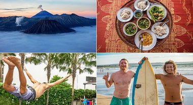 Collage des Backpacker Trips durch Indonesien